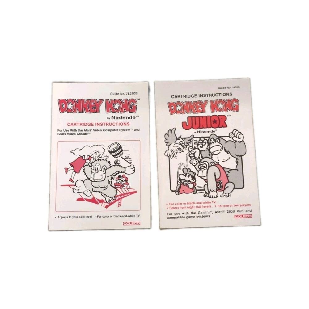 Nintendo Donkey Kong Junior Jr Manual Guide Atari System Vintage Lot